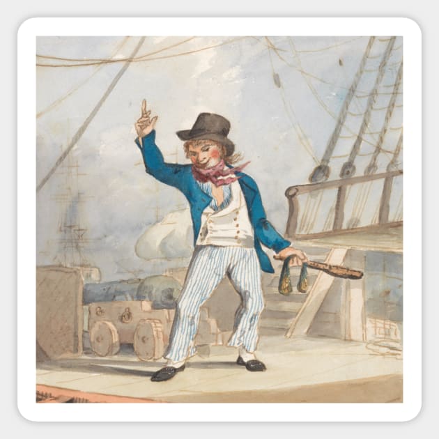 Caricature of a Sailor (One of a Set of Three) by John Sell Cotman Sticker by Classic Art Stall